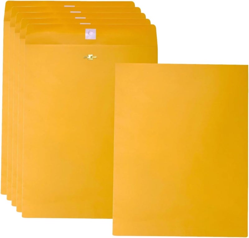 Creebe 20 Pcs Clasp Envelopes 10x13, Large Yellow 10 x 13 Manilla Envelopes with Clasp and Gummed Seal for Mailing, 100 GSM Kraft Paper - Image 1